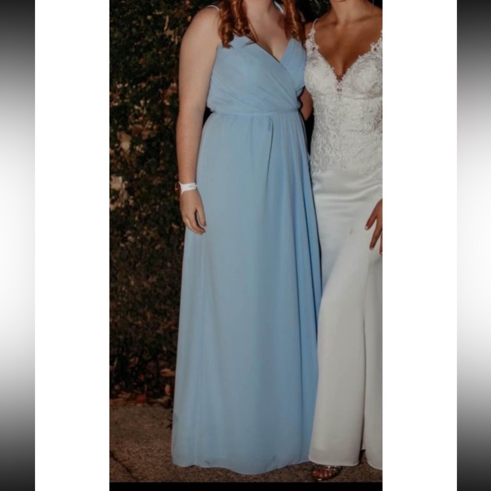 David’s Bridal Ice Blue Bridesmaid Dress